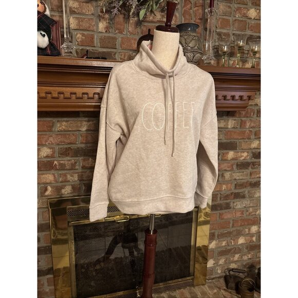 Rae Dunn Off White Sweatshirt Coffee Themed Size Small NWT - Picture 1 of 8
